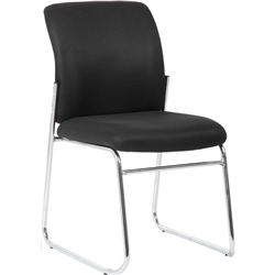 Visitor Chair YS61 Barossa With Chrome Sled Base Black Fabric Seat 
