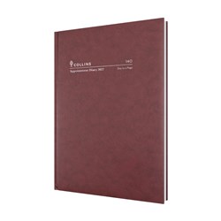 Collins 2027 Burgundy A4 140/15 Day To Page Appointment Diary