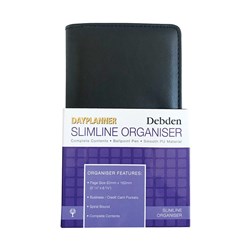 Debden DayPlanner Slimline Black PU Snap Organiser