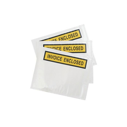 Yellow Invoice Enclosed 150mm x 115mm Adhesive Envelopes