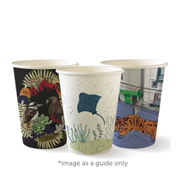 BioPak BC-12-Art Series 390ml/12oz Single Wall BioCup